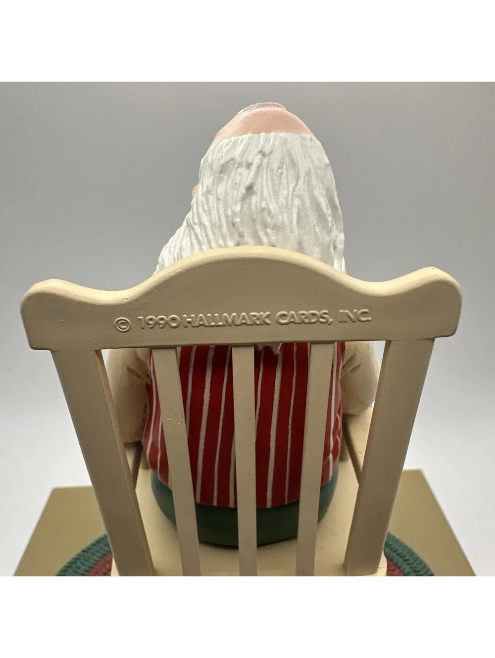 Hallmark Vtg. Santa’s List Rocker Wind Up Stocking Holder